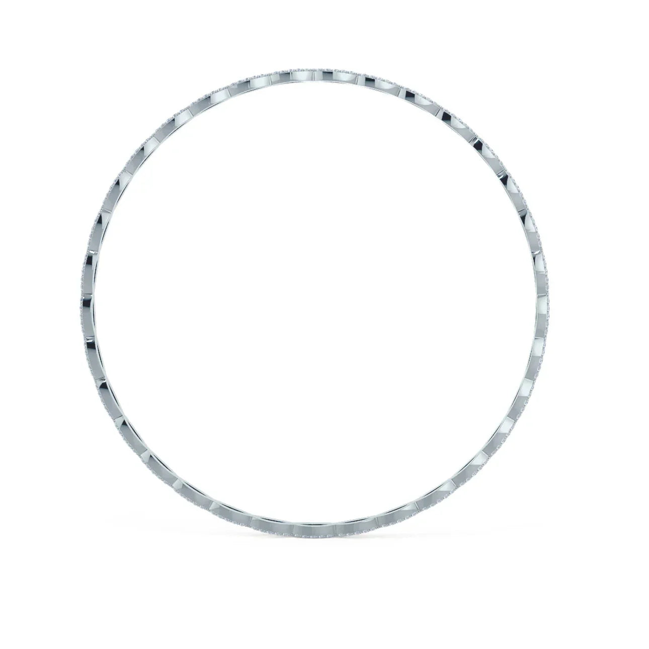 Round Lab Grown diamond Infinity Twist Bangle, EF Color, VS Clarity, IGI Certificate 