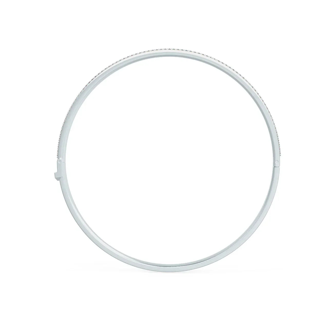 Round Lab Grown Diamond Pave Bangle, EF Color, VS Clarity, IGI Certificate 