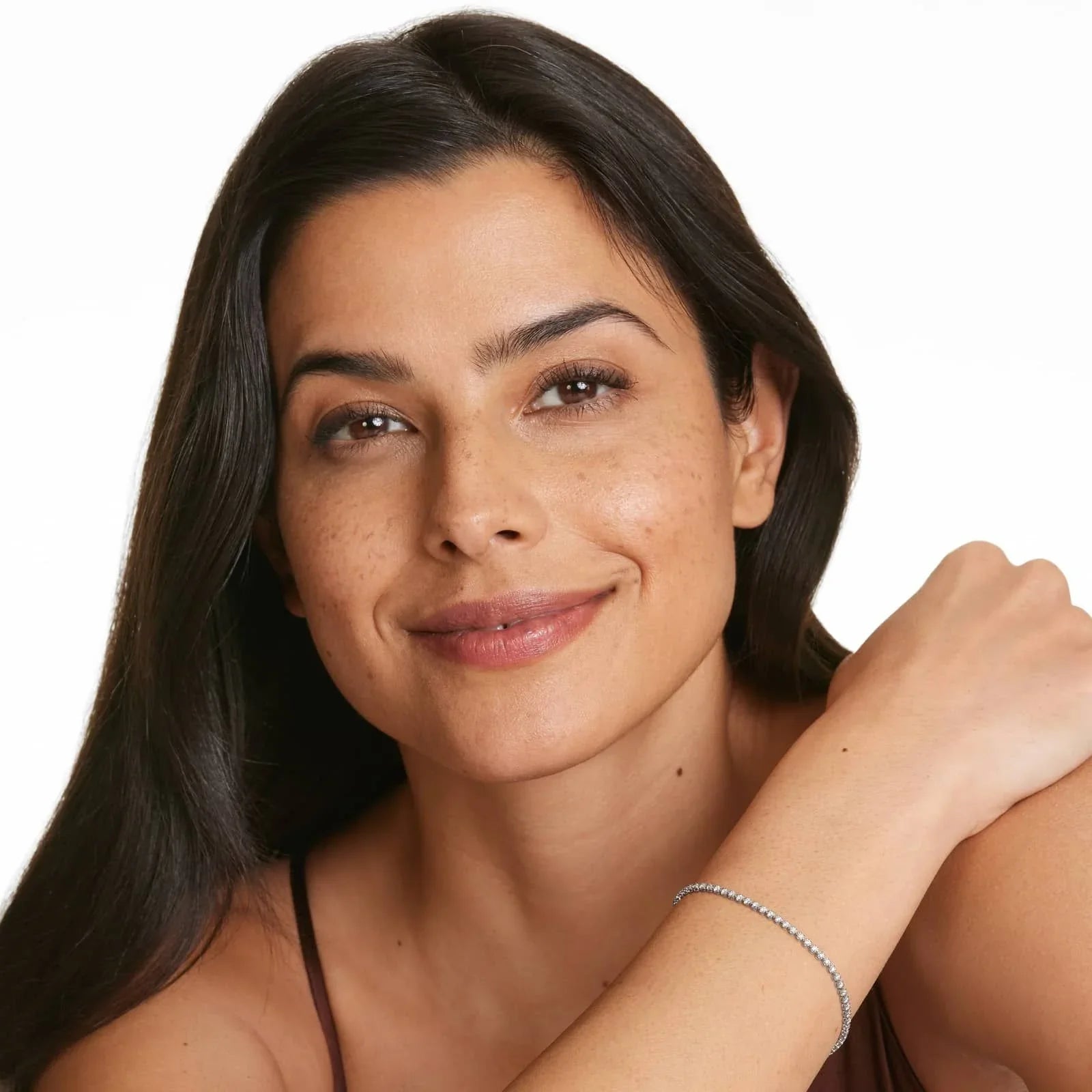 Round Lab Grown Diamond Petite Diamond Tennis Bracelet, EF Color, VS Clarity 