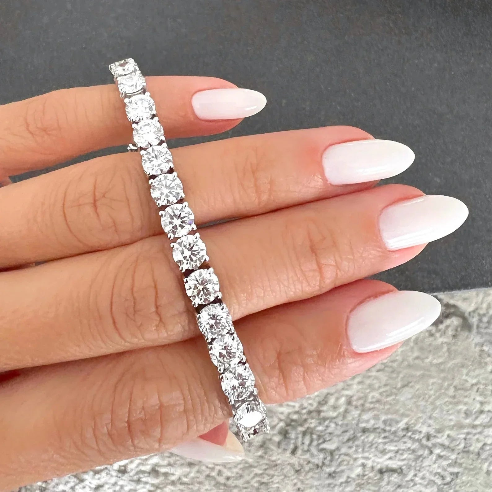 Round Lab grown Diamond Tennis Bracelet, EF Color, VS Clarity, Exquisite Diamond Jewelry 