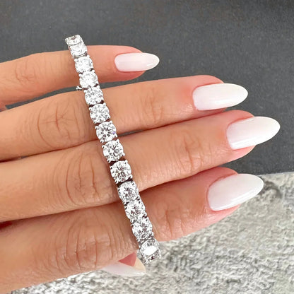 Round Lab grown Diamond Tennis Bracelet, EF Color, VS Clarity, Exquisite Diamond Jewelry 