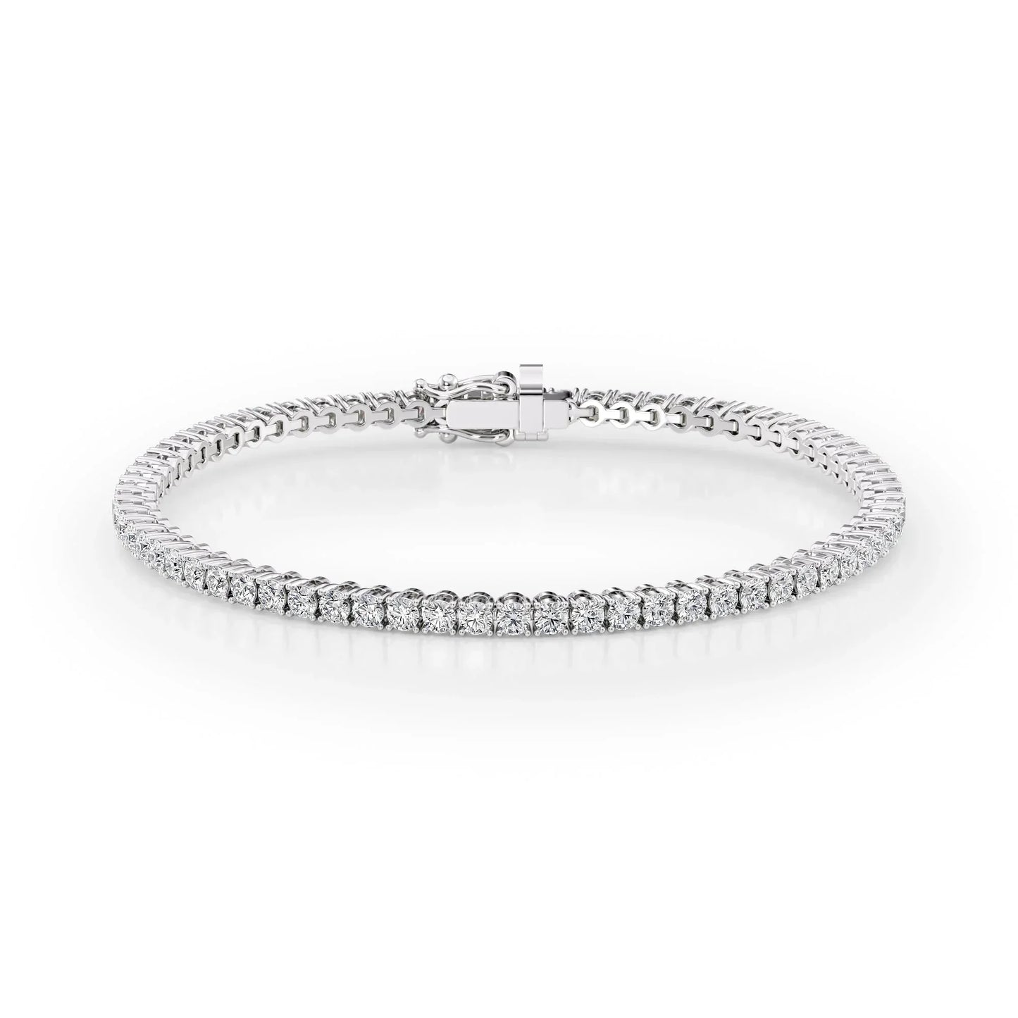 Round Lab Grown Diamond Tennis Bracelet, EF Color, VS Clarity, IGI Certificate 