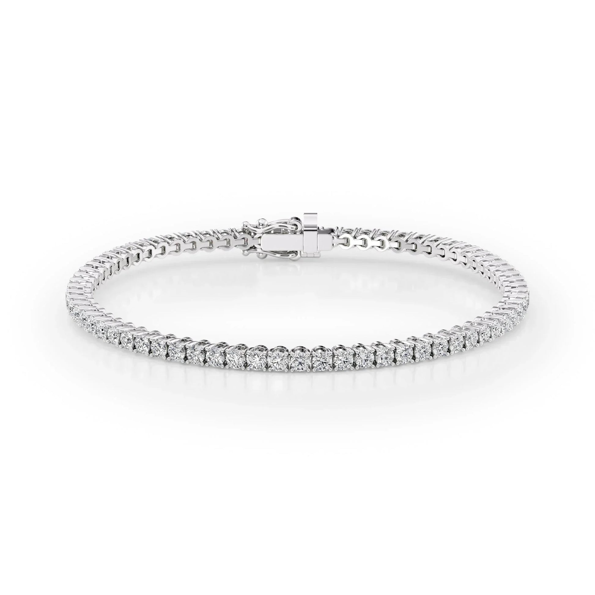 Round Lab Grown Diamond Tennis Bracelet, EF Color, VS Clarity, IGI Certificate 