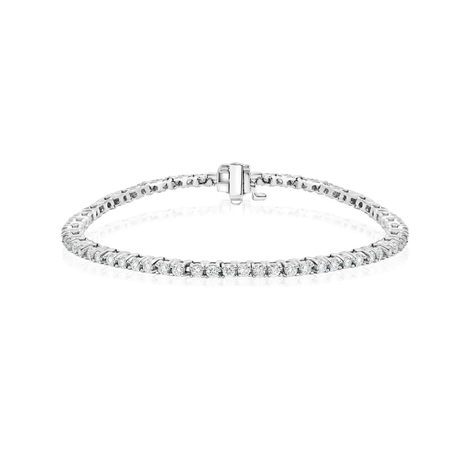 Round Lab Grown Diamond Tennis Bracelet, EF Color, VS Clarity, IGI Certified 