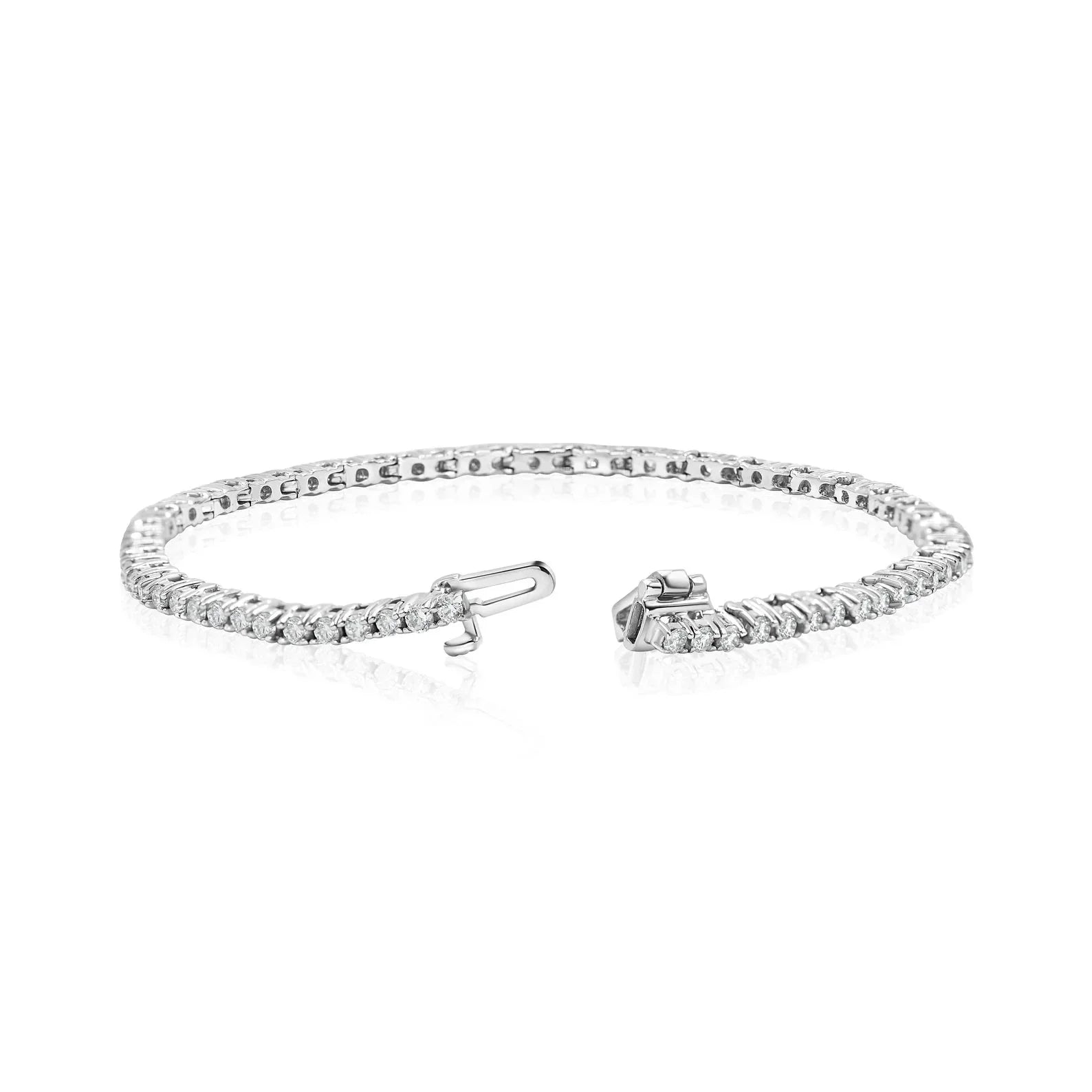 Round Lab Grown Diamond Tennis Bracelet, EF Color, VS Clarity, IGI Certified 