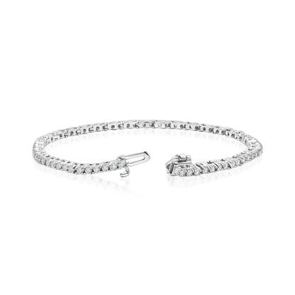 Round Lab Grown Diamond Tennis Bracelet, EF Color, VS Clarity, IGI Certified 
