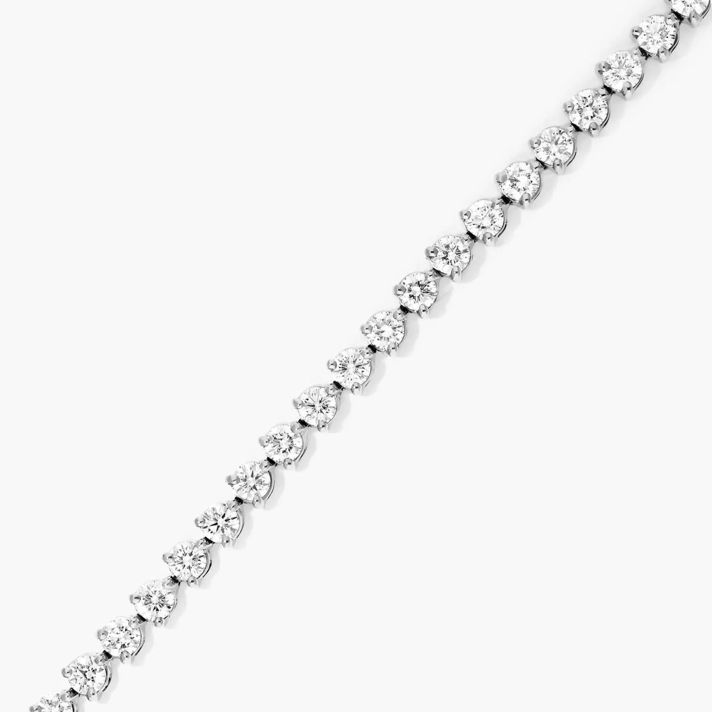 Round Lab Grown Diamond Three Prong Flower Clasp Tennis Bracelet,EF Color, VS Clarity, IGI Certificate 