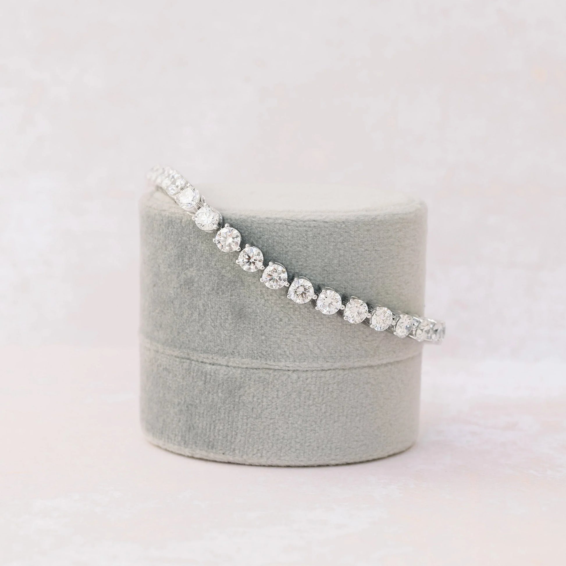 Round Lab Grown Diamond Three Prong Tennis Bracelet, EF Color, VS Clarity, IGI Certificate 