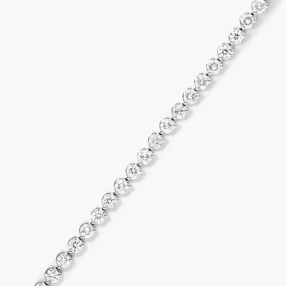 Round Lab Grown Diamond Three Prong Tennis Bracelet, EF Color, VS Clarity, IGI Certified 