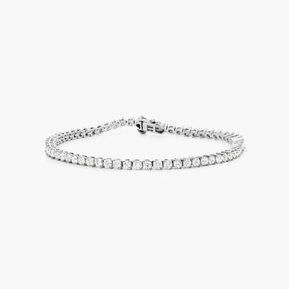 Round Lab Grown Diamond Two Prong Tennis Bracelet, EF Color, VS Clarity, IGI Certificate 