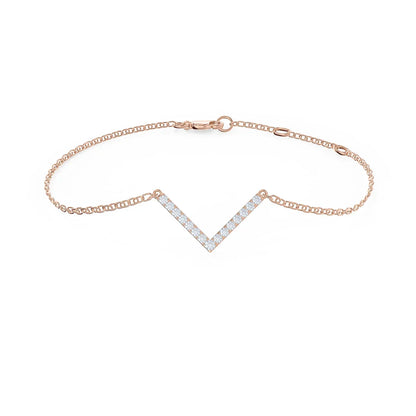 Round Lab grown Diamond V Bracelet EF Color, VS Clarity, IGI Certificate 