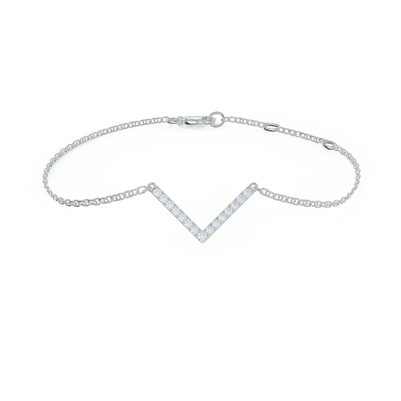 Round Lab grown Diamond V Bracelet EF Color, VS Clarity, IGI Certificate 