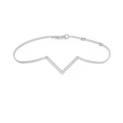 Round Lab grown Diamond V Bracelet EF Color, VS Clarity, IGI Certificate 