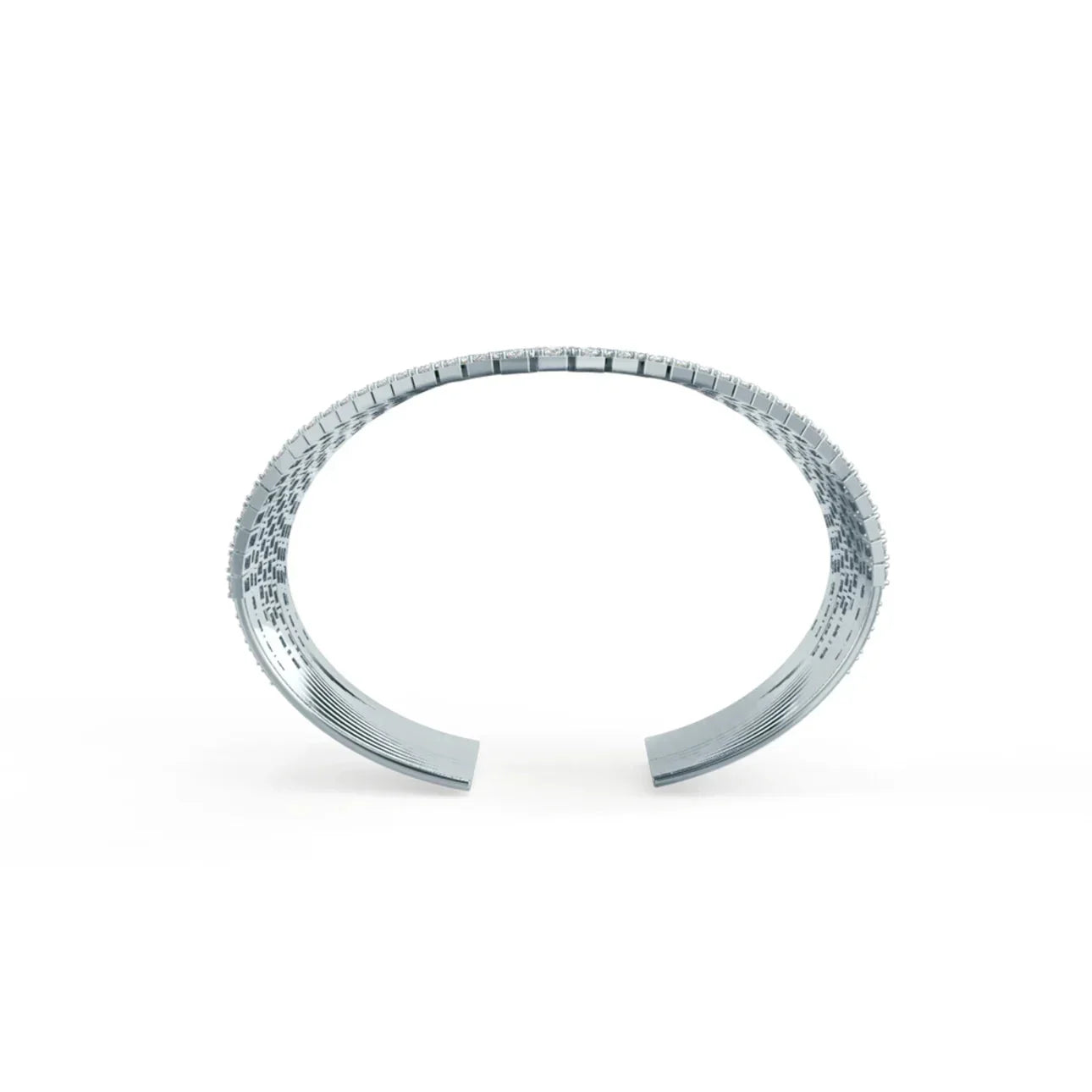Round Lab grown Diamond Waterfall Cuff Bracelet, EF Color, VS Clarity, IGI Certificate 